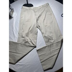 Express Design Studio Producer Pants Mens 34x30 Tan White Pinstripe Baggy